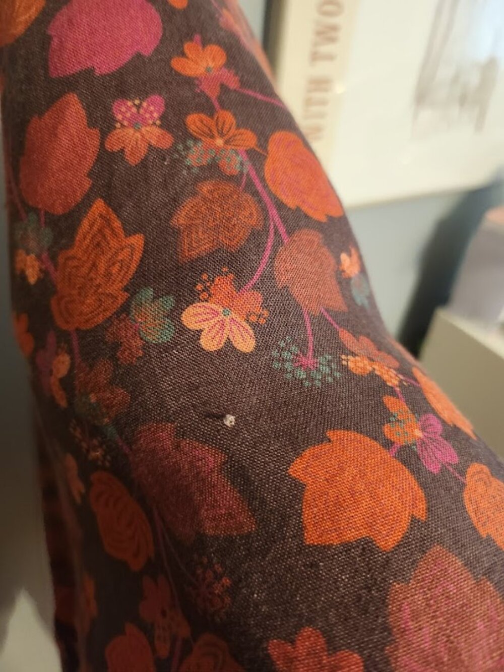 Gudrun Sjogren Linnea Dress 100% hemp Size M Red and Orange Floral Pattern - Picture 13 of 13